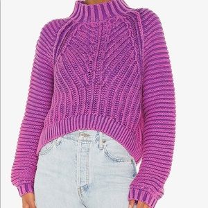 Free People Sweetheart Sweater in Glowing Orchid